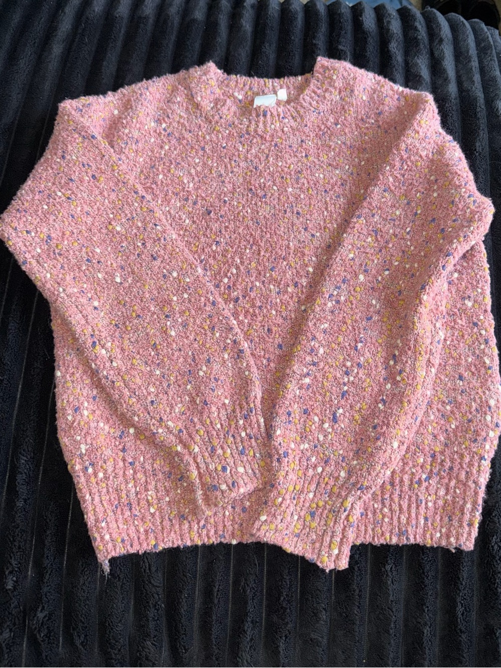 For Love And Lemons Pink Speckled Crewneck Sweater